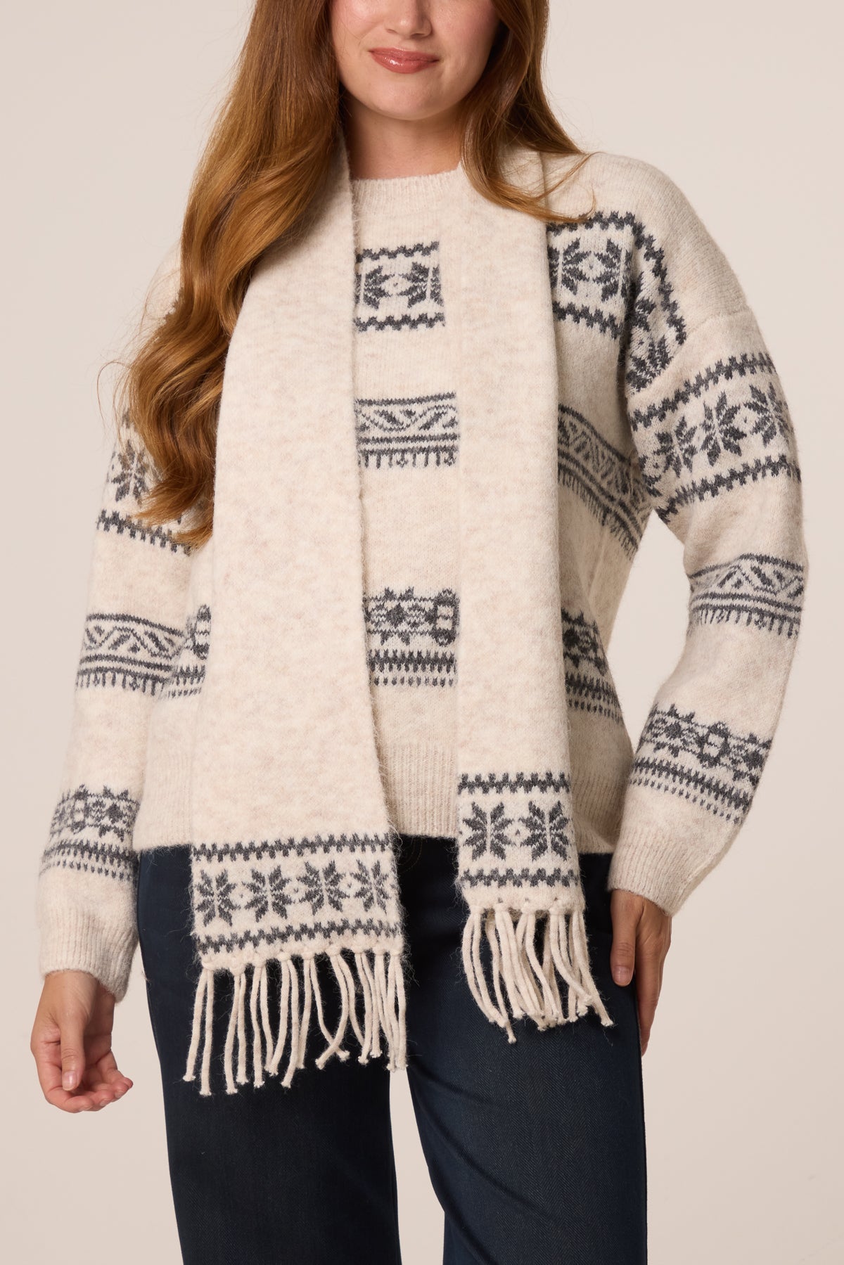 Nordic Inspired Knit Jumper & Scarf