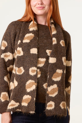 Leopard Knit Jumper & Scarf