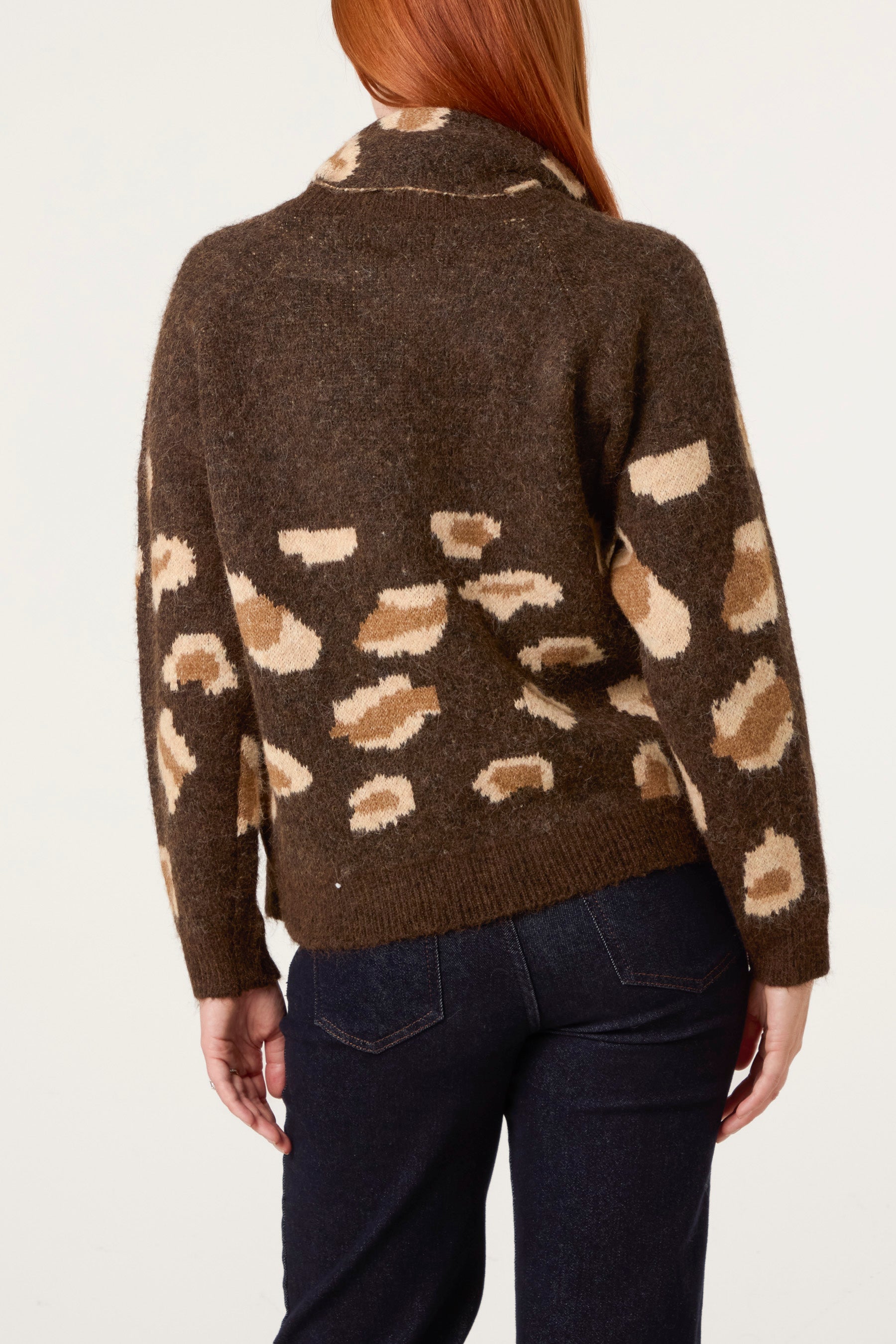 Leopard Knit Jumper & Scarf