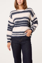 Round Neck Stripe Jumper