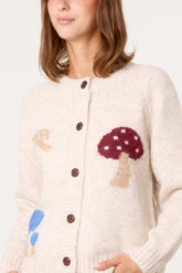 Whimsical Mushrooms Knit Cardigan