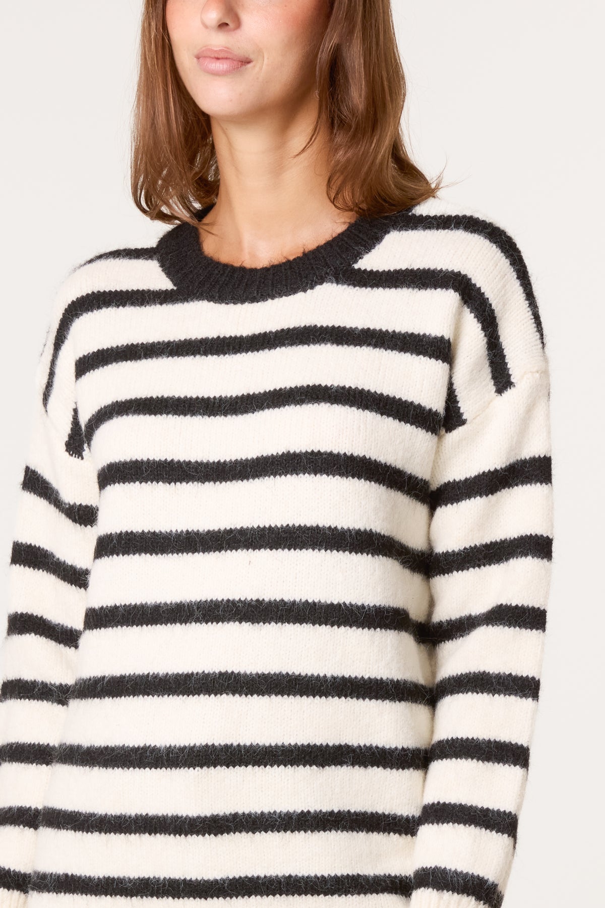 Round Neck Striped Knit Jumper