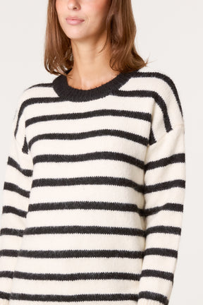Round Neck Striped Knit Jumper