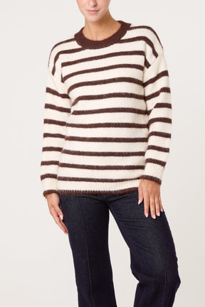 Round Neck Striped Knit Jumper
