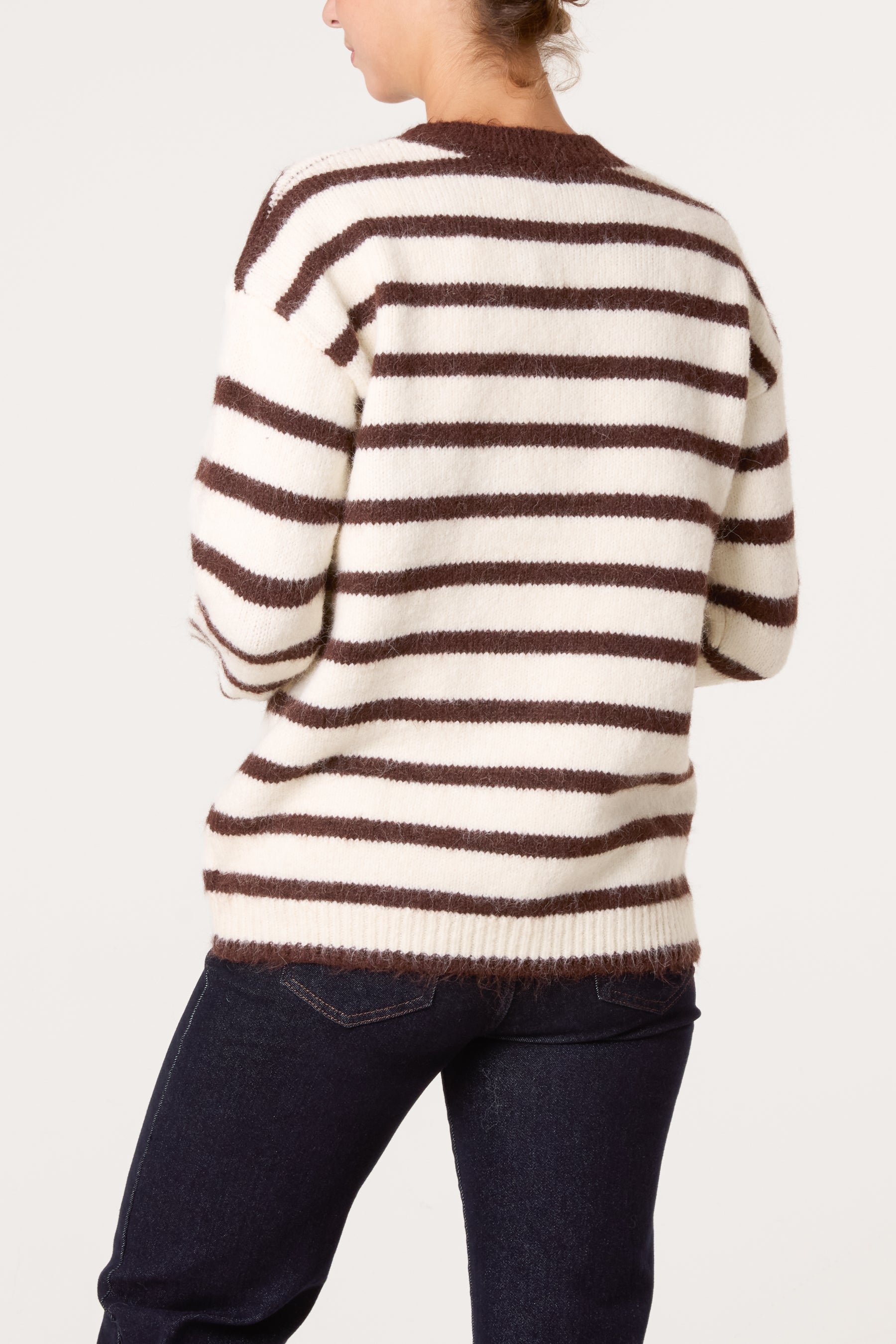 Round Neck Striped Knit Jumper