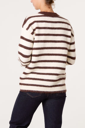 Round Neck Striped Knit Jumper
