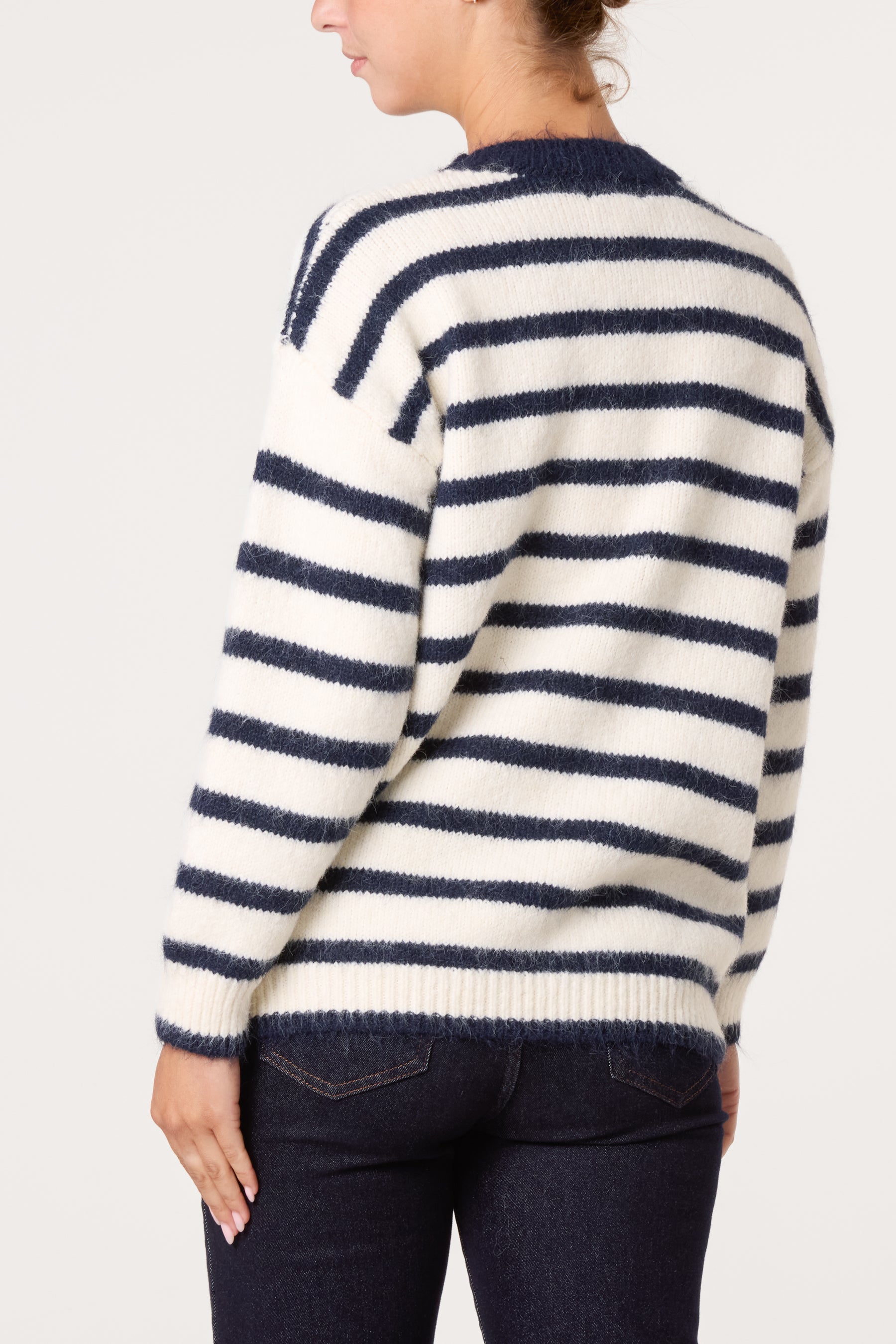 Round Neck Striped Knit Jumper