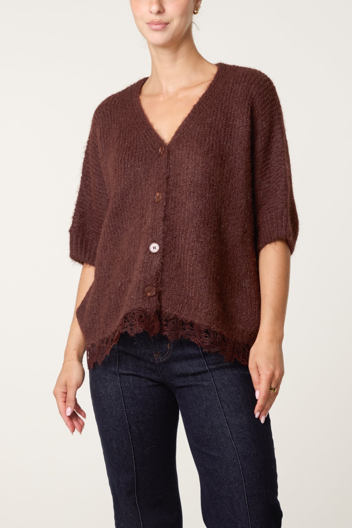 Cardigan With Lace Trim
