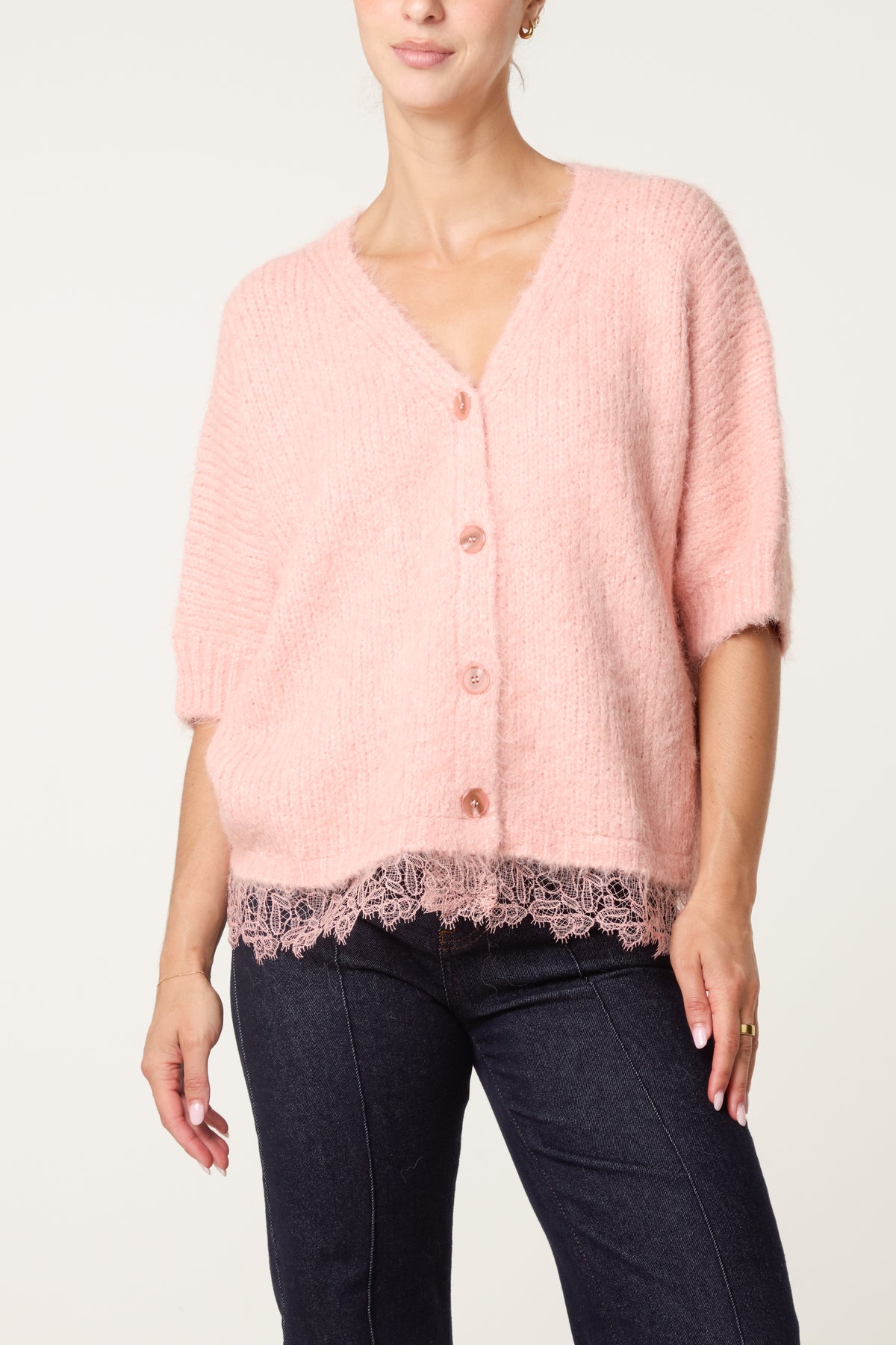 Cardigan With Lace Trim
