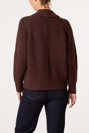 Chunky Knit Ribbed Cardigan