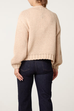 Embroidered Flower Knit Cardigan