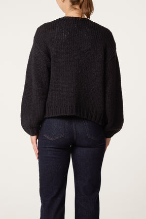 Embroidered Flower Knit Cardigan