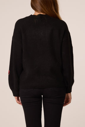 Red Sequin Bows Knitted Jumper