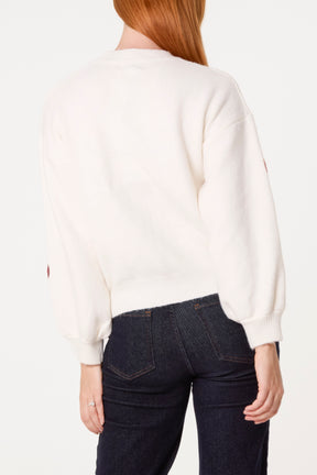 Red Sequin Bows Knitted Jumper