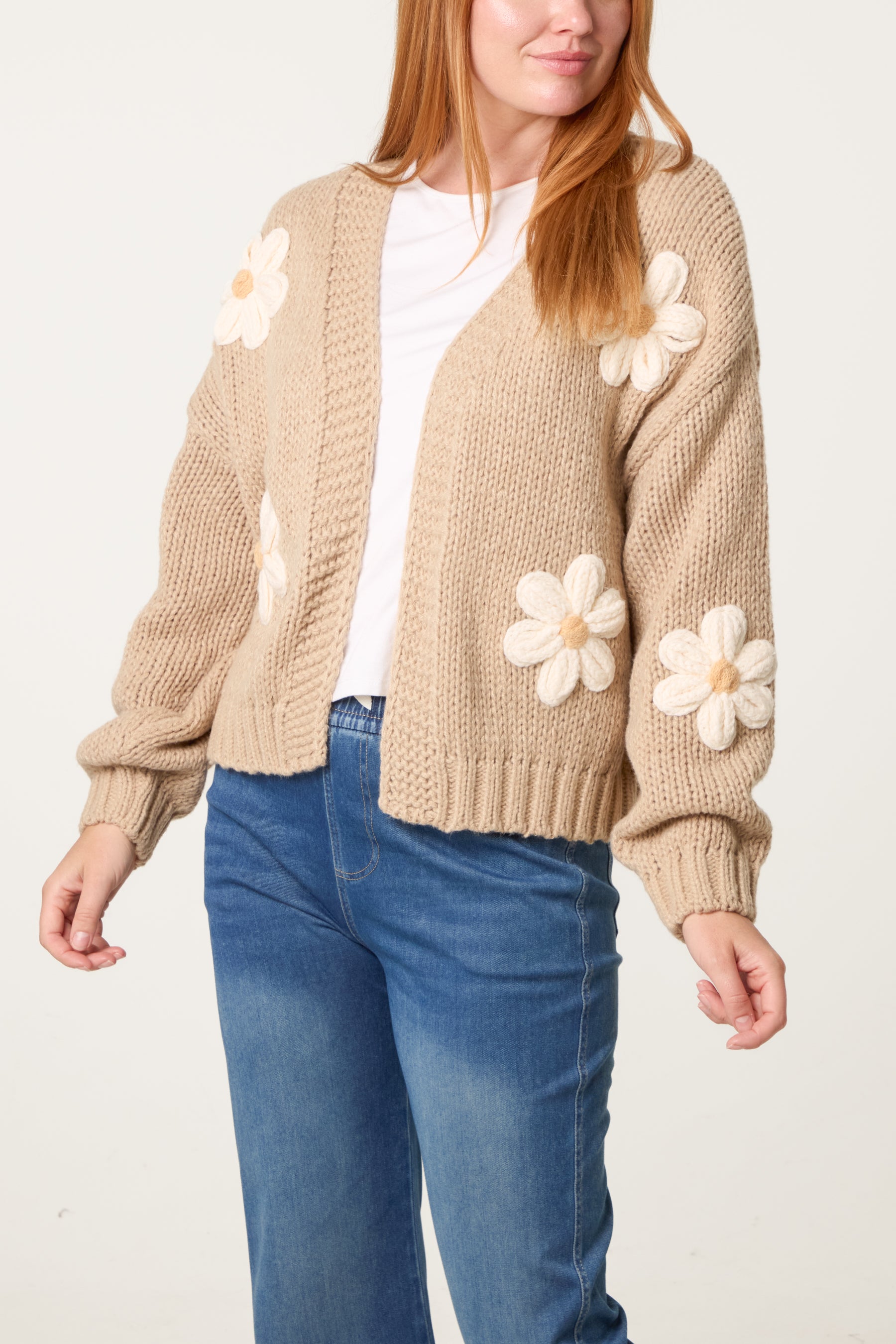 Daisy Large Flower Cardigan
