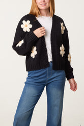 Daisy Large Flower Cardigan