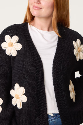 Daisy Large Flower Cardigan
