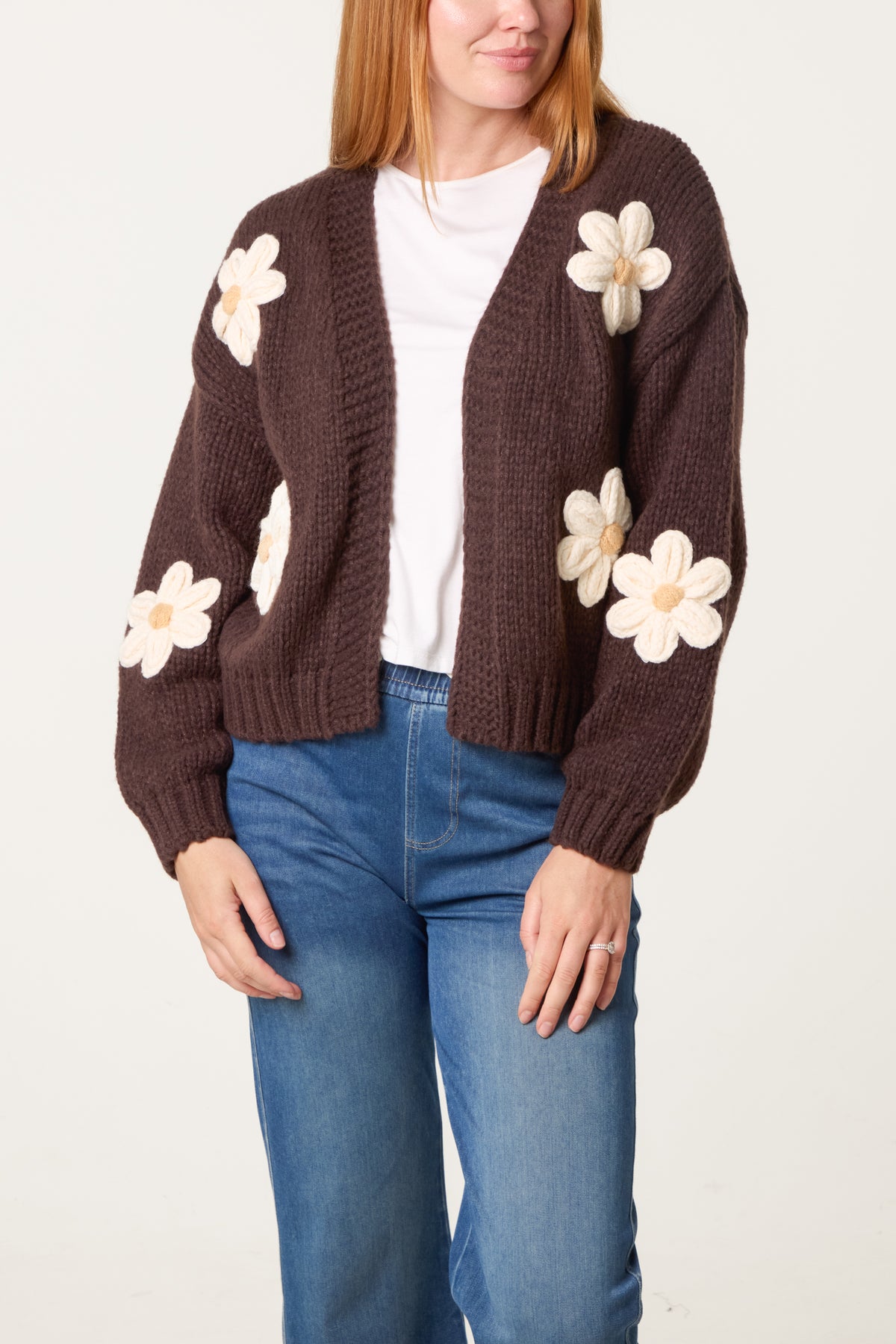 Daisy Large Flower Cardigan