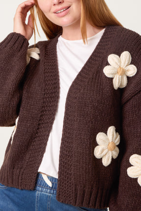 Daisy Large Flower Cardigan