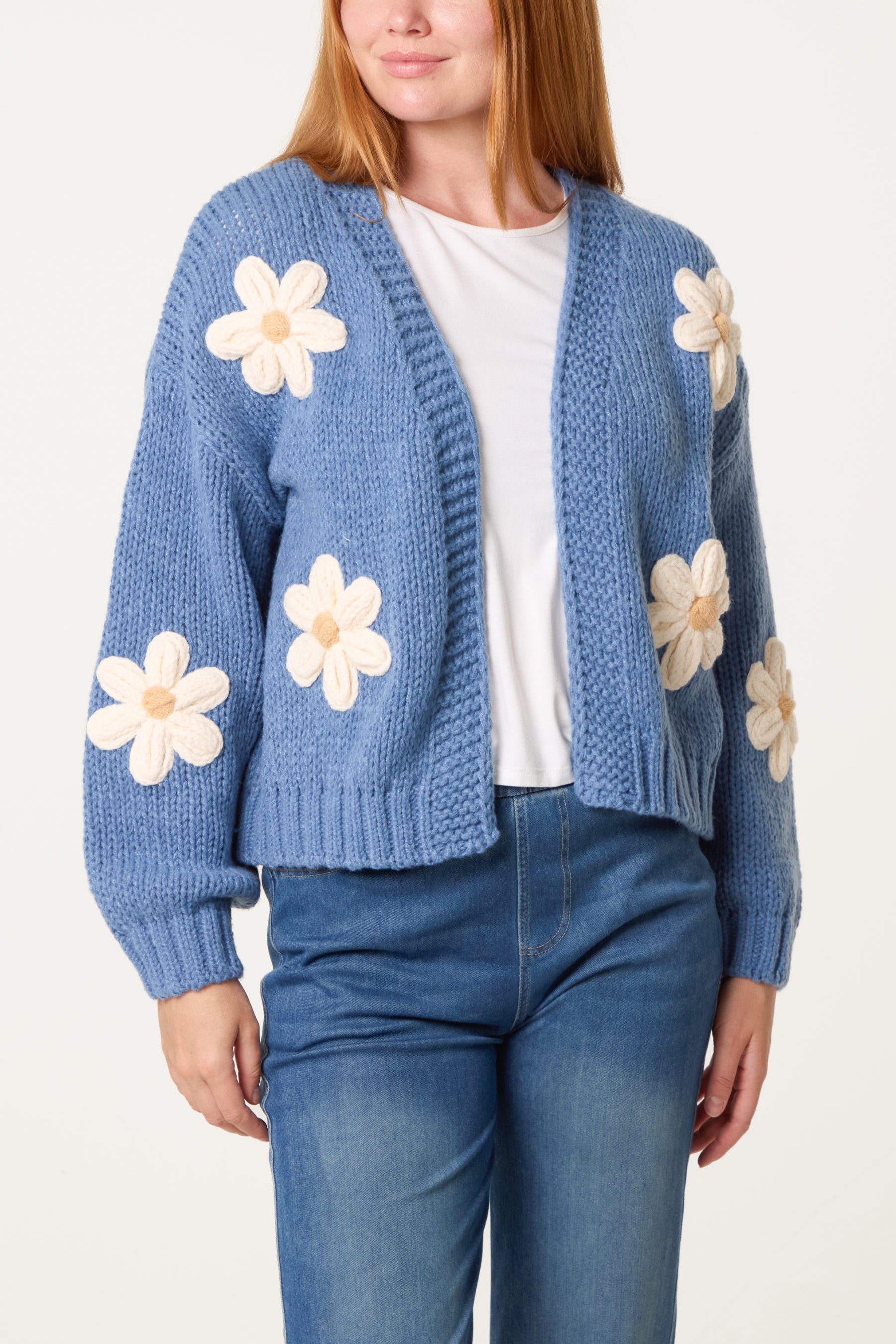 Daisy Large Flower Cardigan
