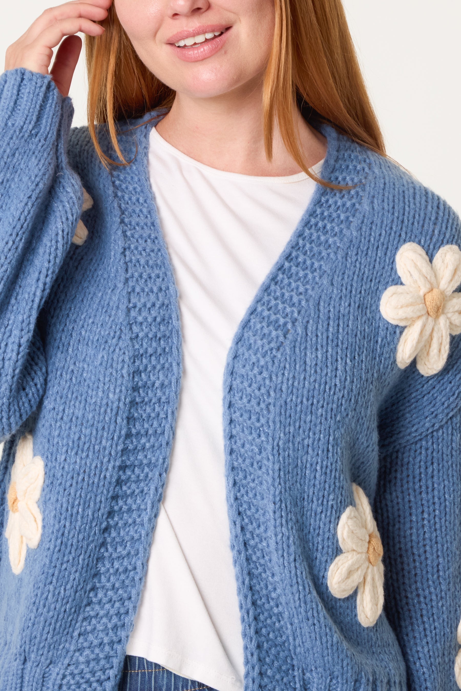 Daisy Large Flower Cardigan