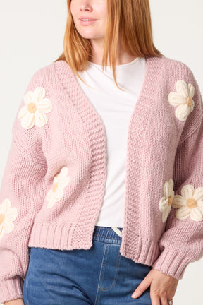 Daisy Large Flower Cardigan