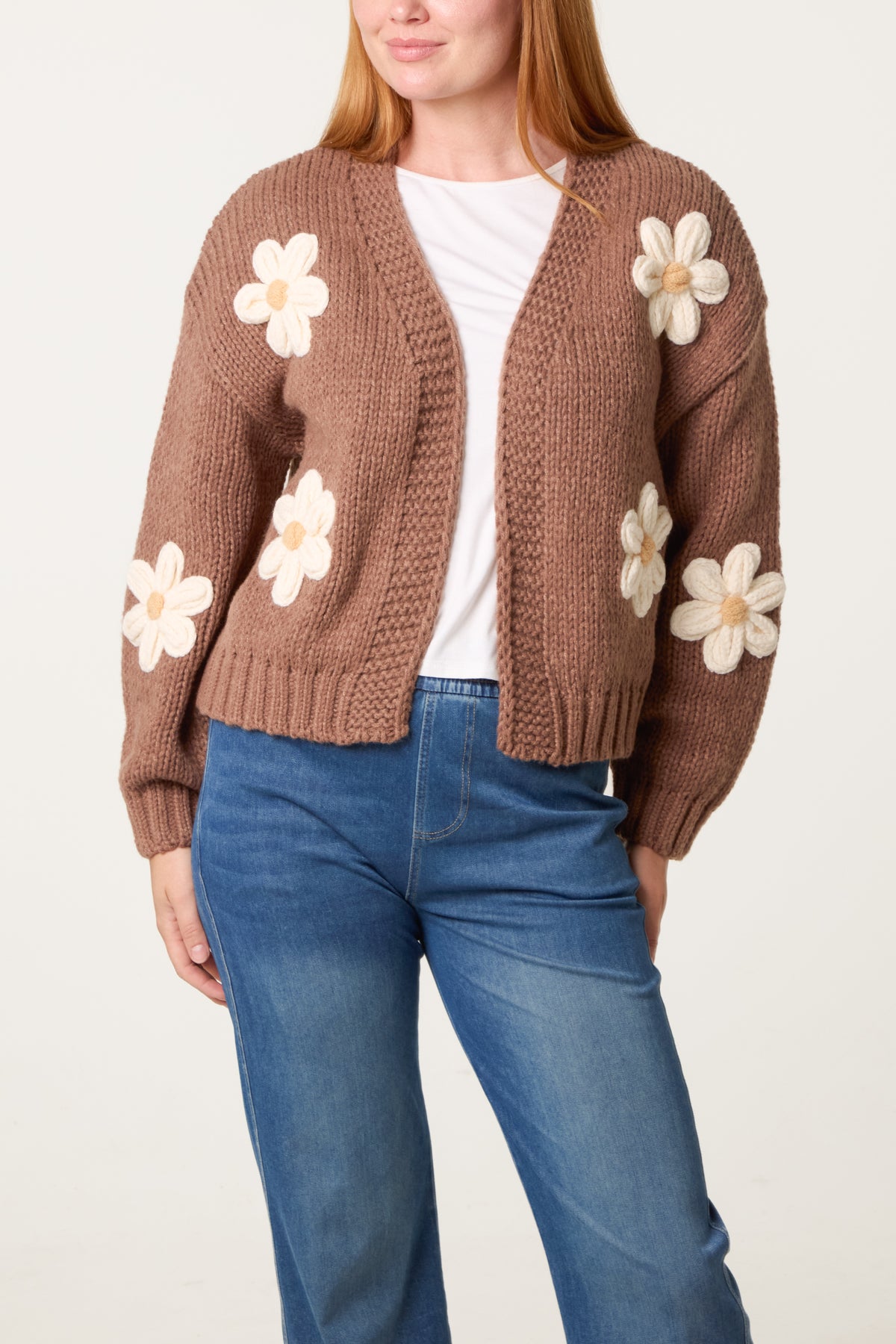 Daisy Large Flower Cardigan