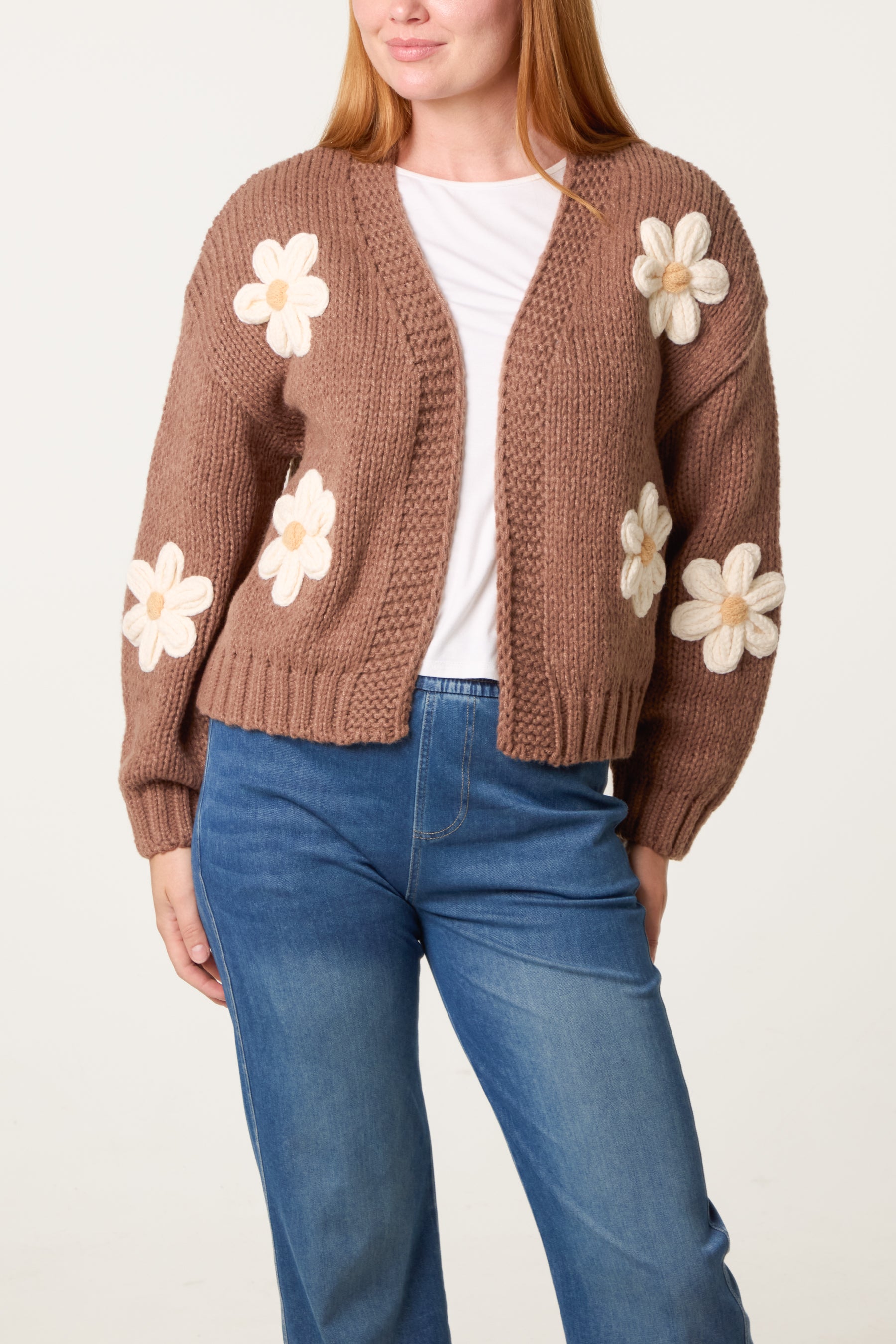 Daisy Large Flower Cardigan