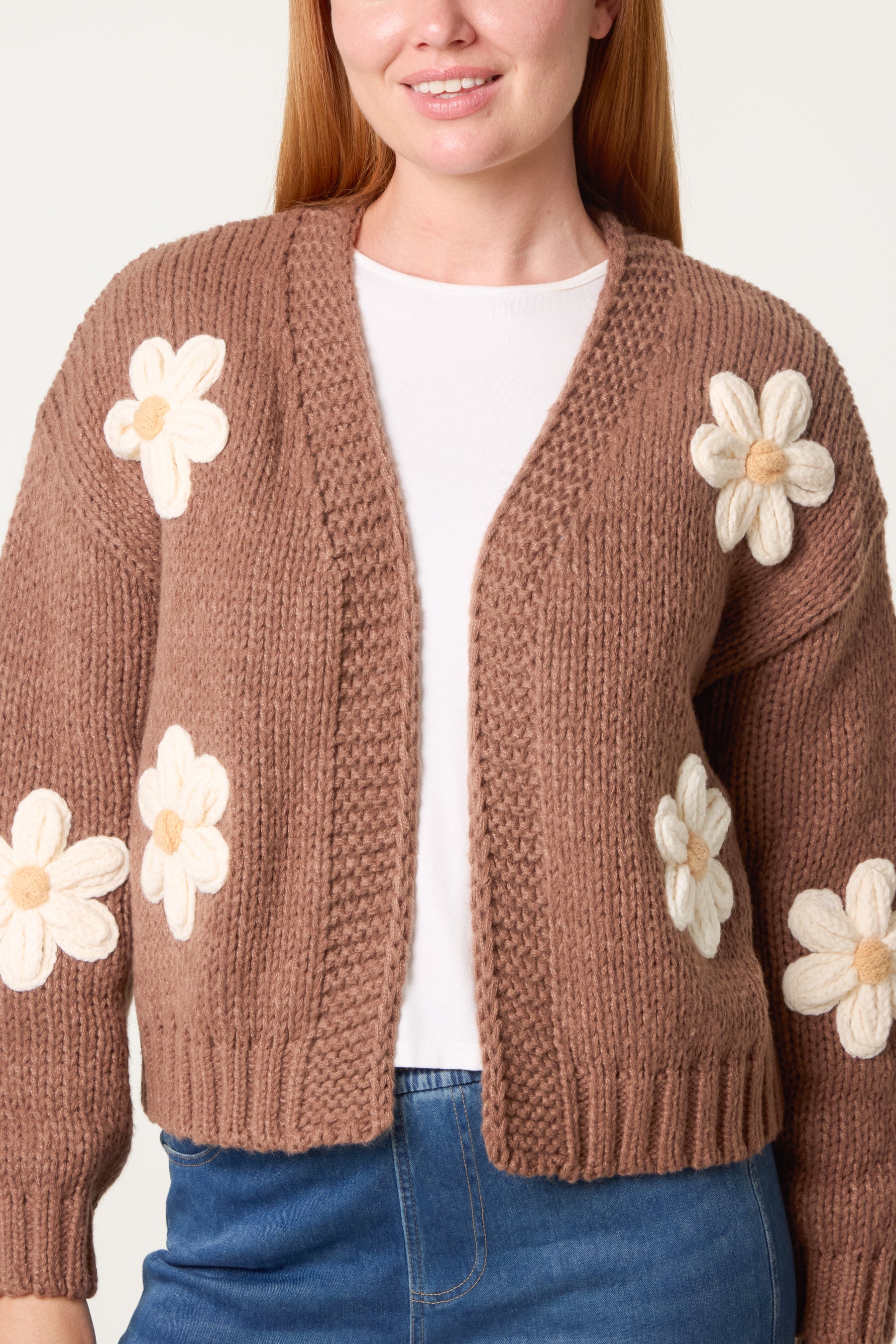 Daisy Large Flower Cardigan