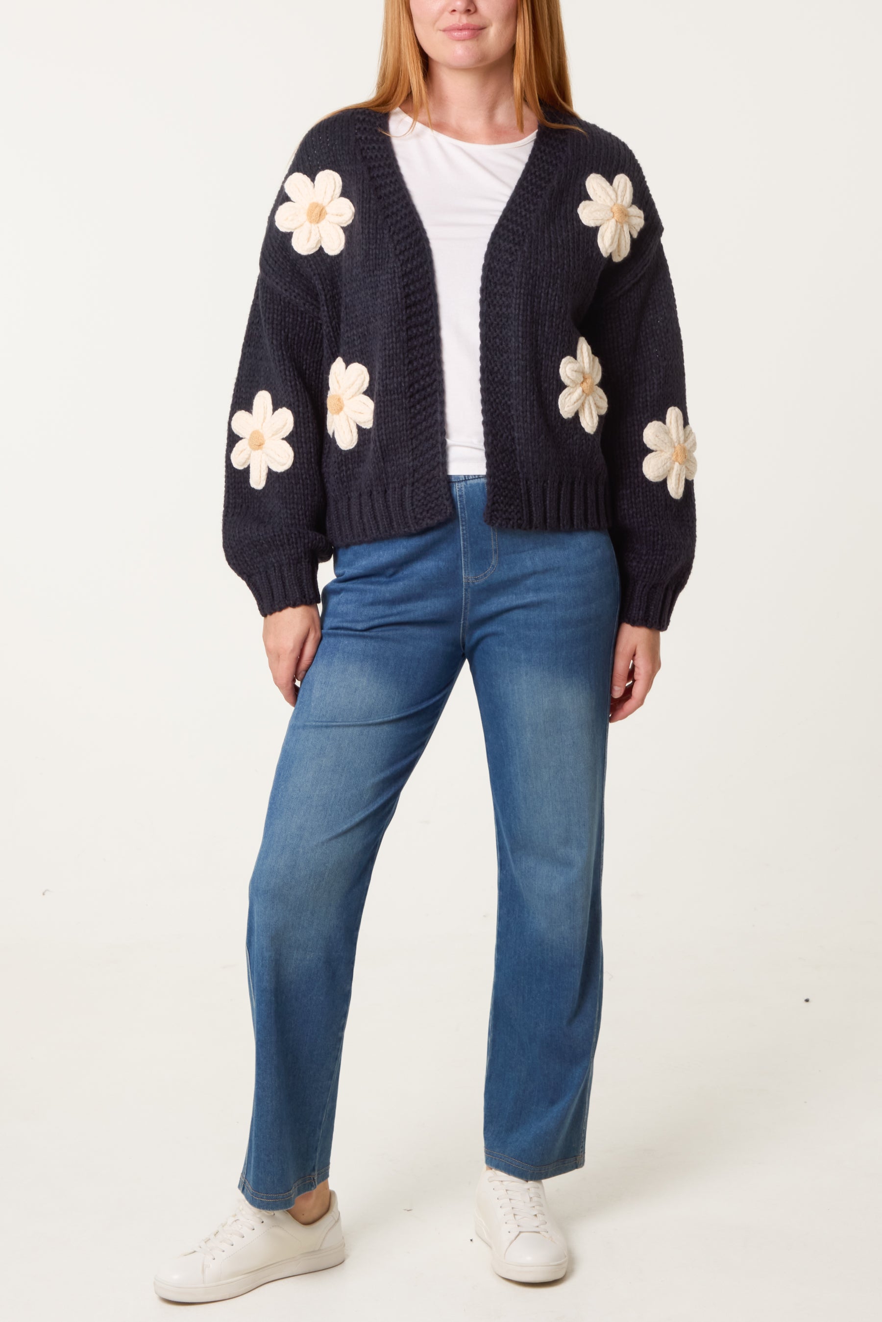 Daisy Large Flower Cardigan