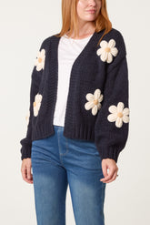 Daisy Large Flower Cardigan
