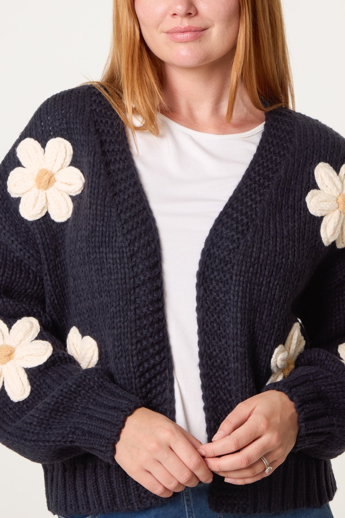 Daisy Large Flower Cardigan