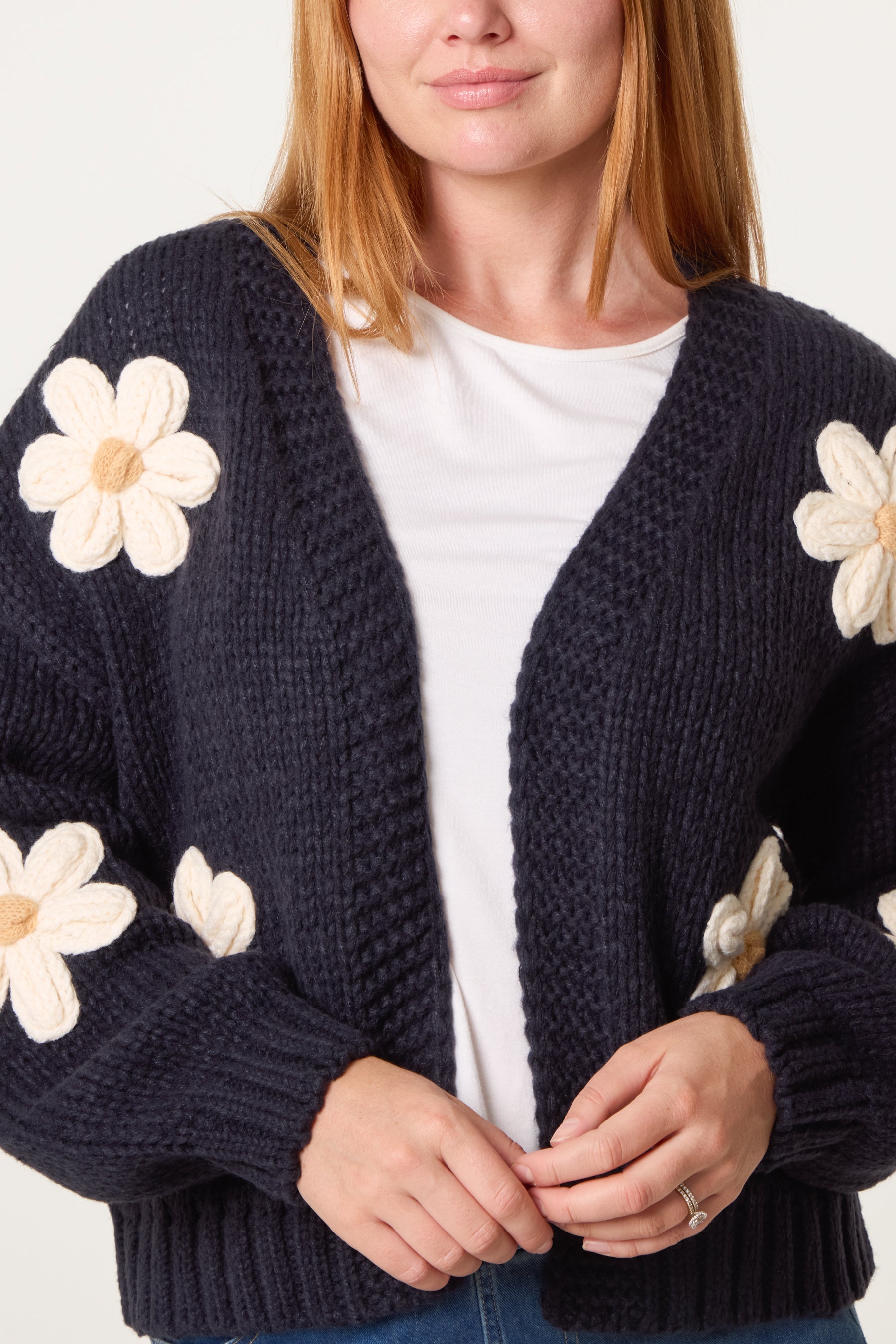 Daisy Large Flower Cardigan