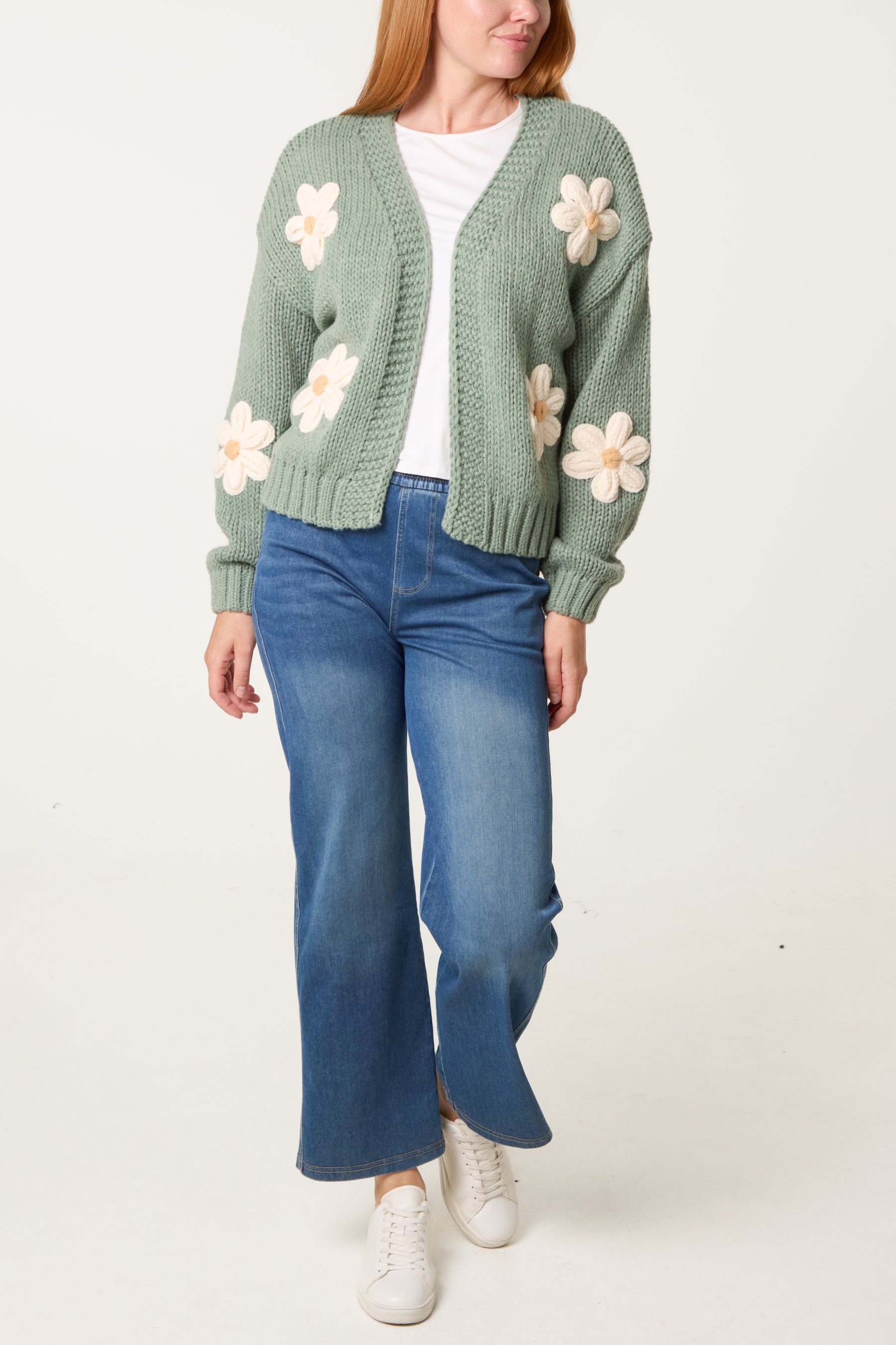 Daisy Large Flower Cardigan
