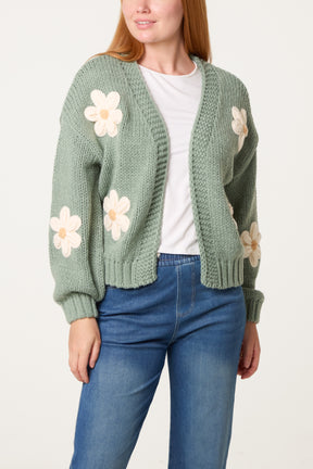 Daisy Large Flower Cardigan