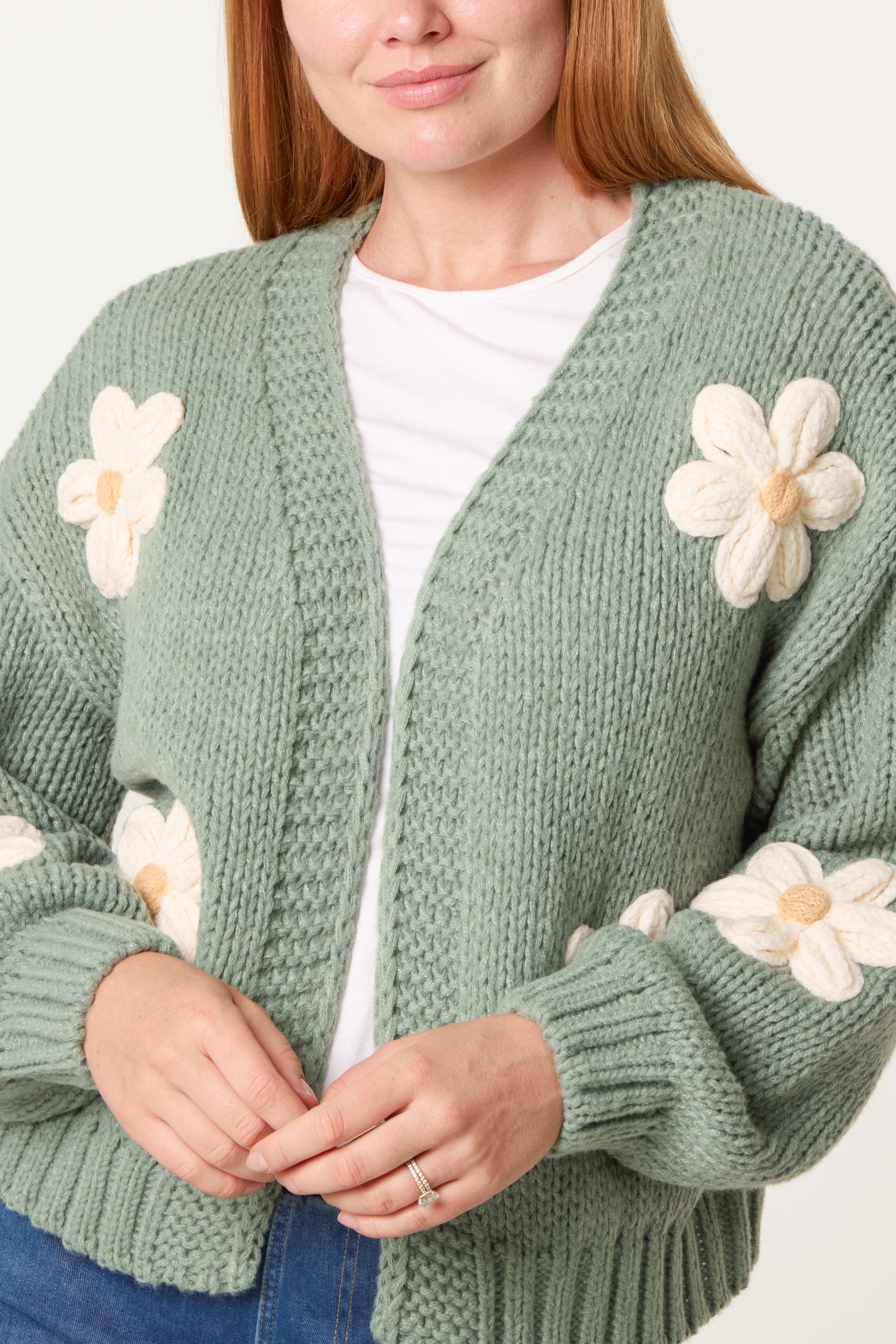 Daisy Large Flower Cardigan