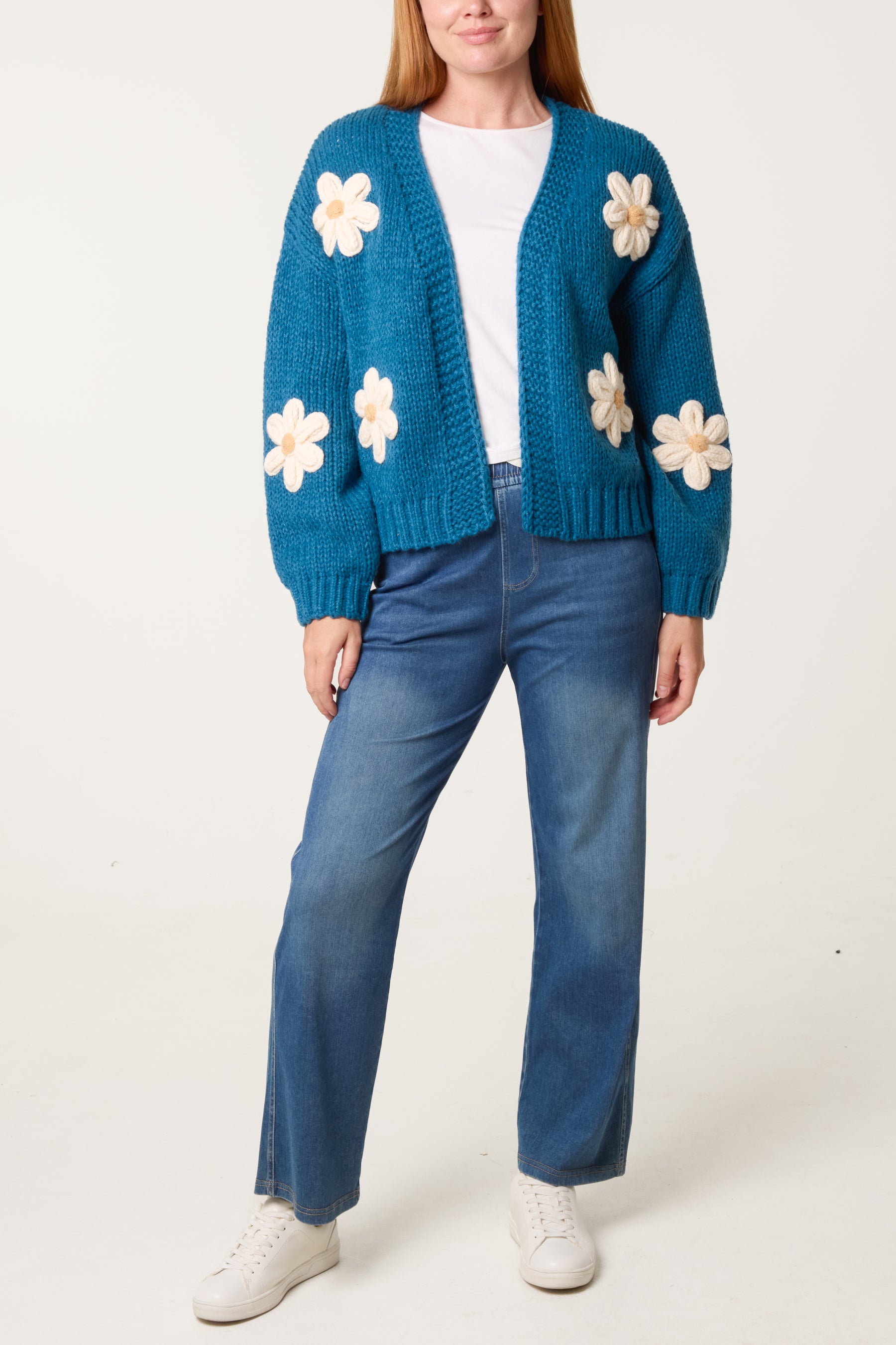 Daisy Large Flower Cardigan