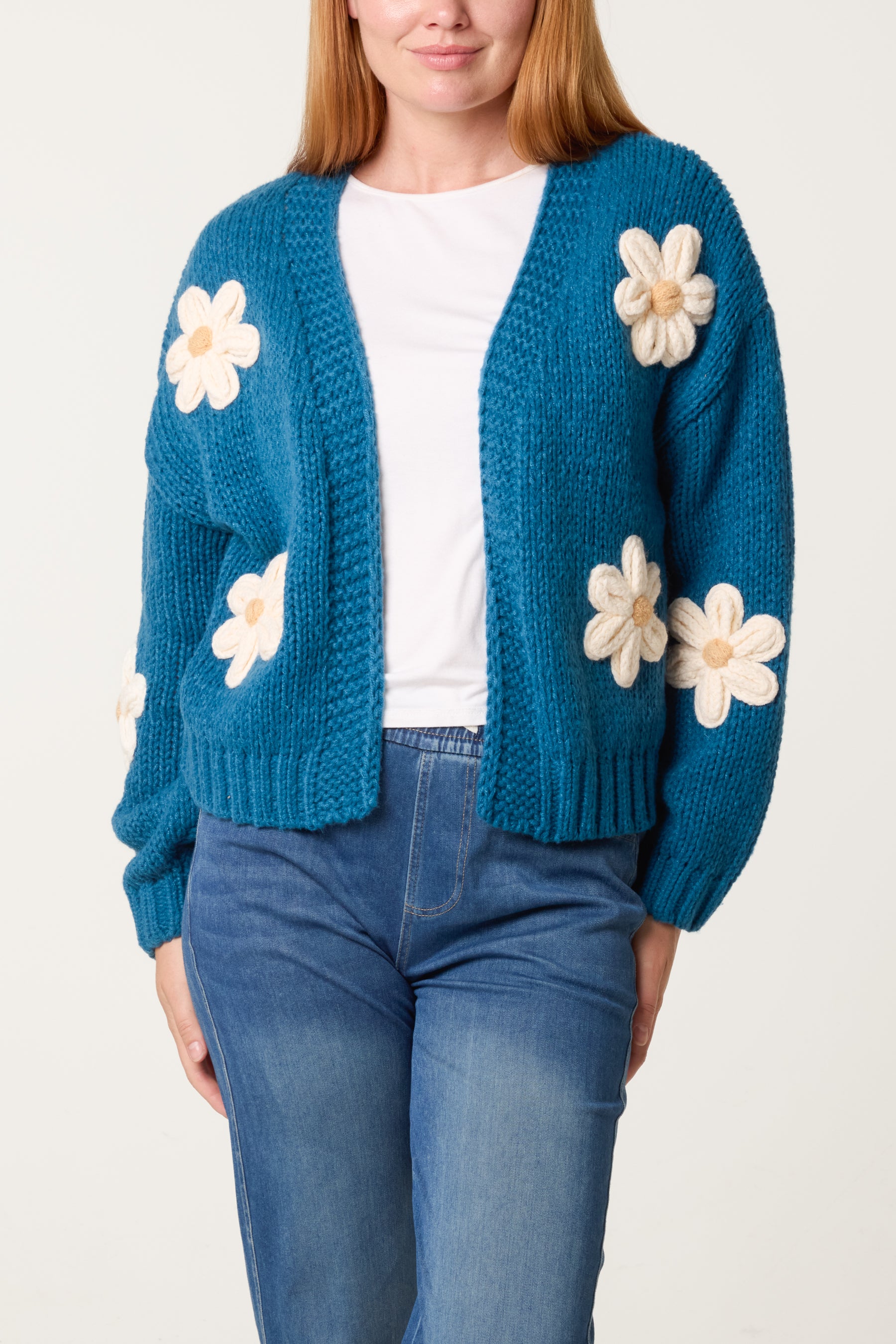 Daisy Large Flower Cardigan
