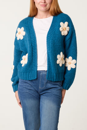 Daisy Large Flower Cardigan
