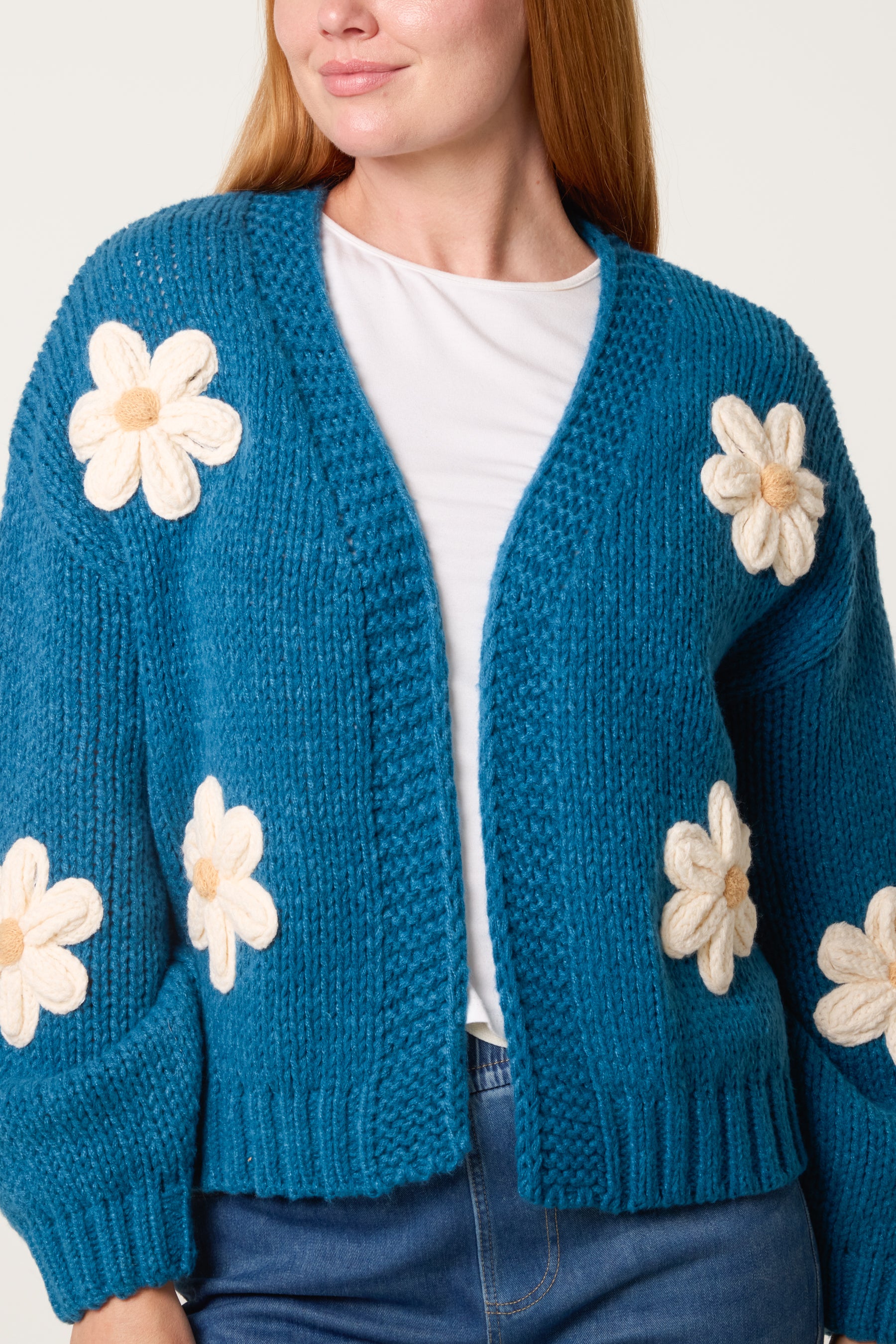 Daisy Large Flower Cardigan