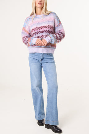 Flecked Stripe Knit Jumper
