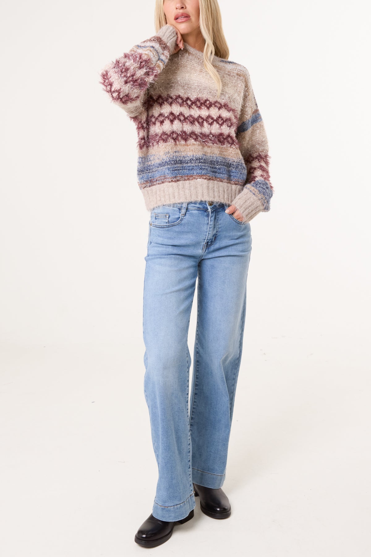 Flecked Stripe Knit Jumper