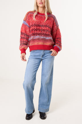 Flecked Stripe Knit Jumper