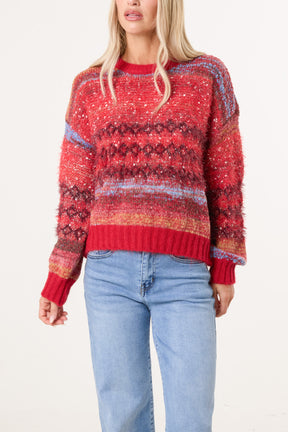 Flecked Stripe Knit Jumper