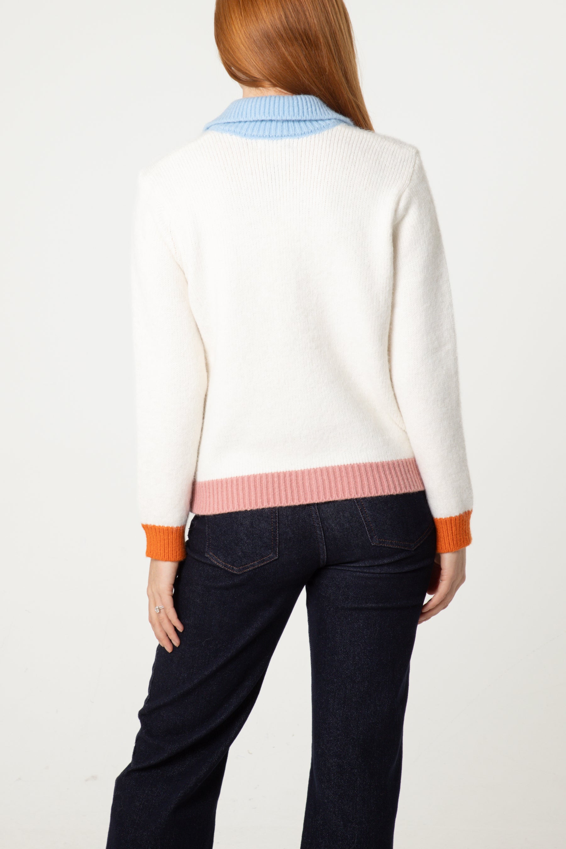 Colourful Contrast Knit Cardigan