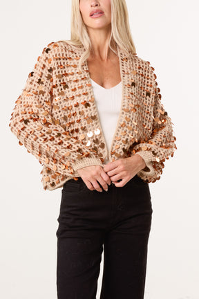 Disco Sequin Knit Cardigan