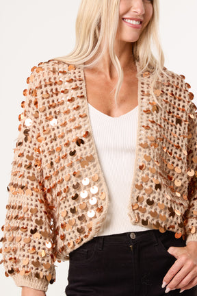 Disco Sequin Knit Cardigan