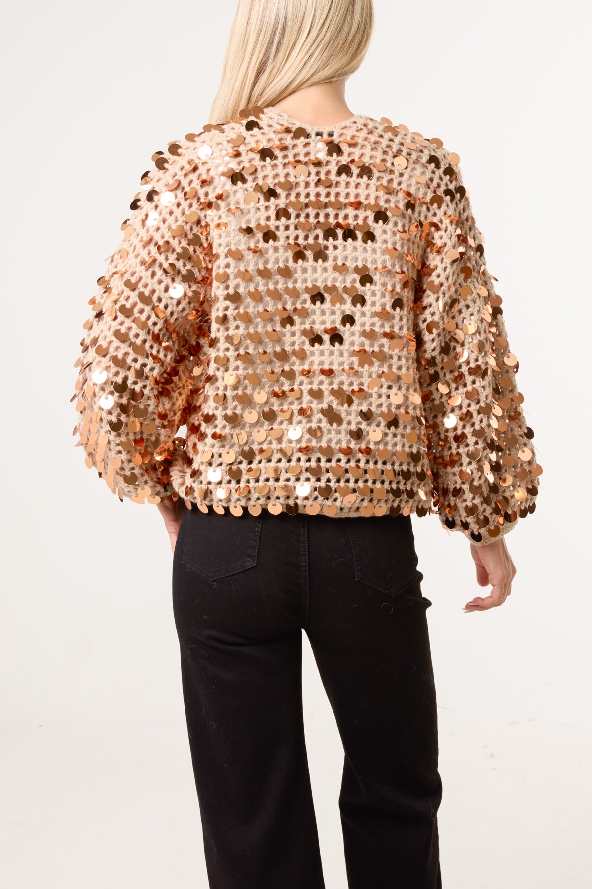 Disco Sequin Knit Cardigan