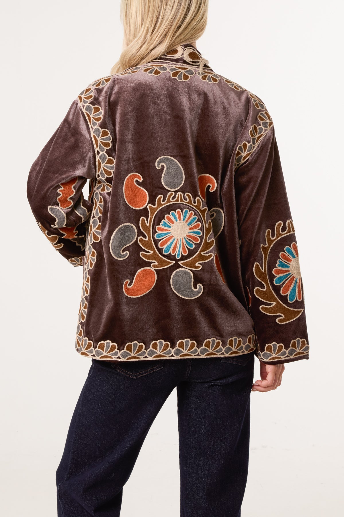 Boho Embroidery Velvet Jacket