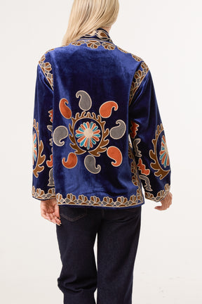 Boho Embroidery Velvet Jacket